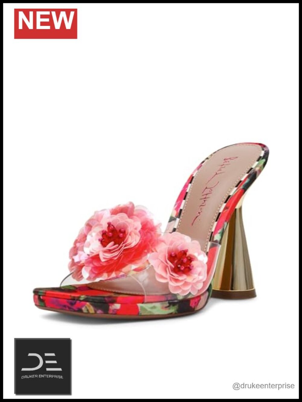 Betsey Johnson Women's Heeled Slide Sandals with Ladybug Accent